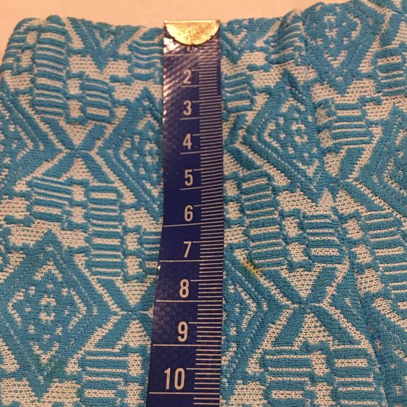 Vintage Diamond Knit Turquoise Retro Circle Skirt - Picture 3 of 10